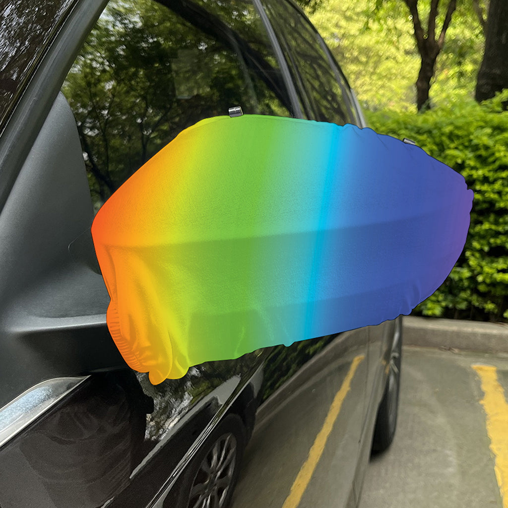 Rainbow Gradient Print Car Side Mirror Covers