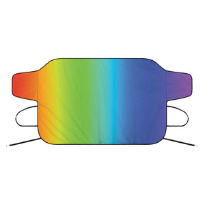 Rainbow Gradient Print Car Windshield Snow Cover