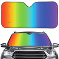 Rainbow Gradient Print Car Windshield Sun Shade
