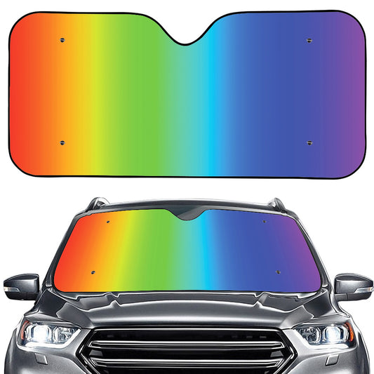 Rainbow Gradient Print Car Windshield Sun Shade