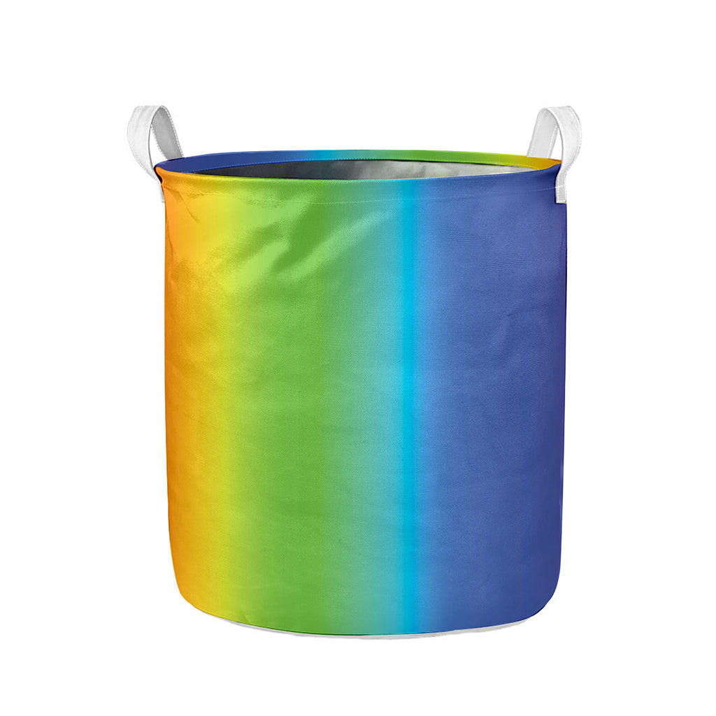Rainbow Gradient Print Collapsible Laundry Basket
