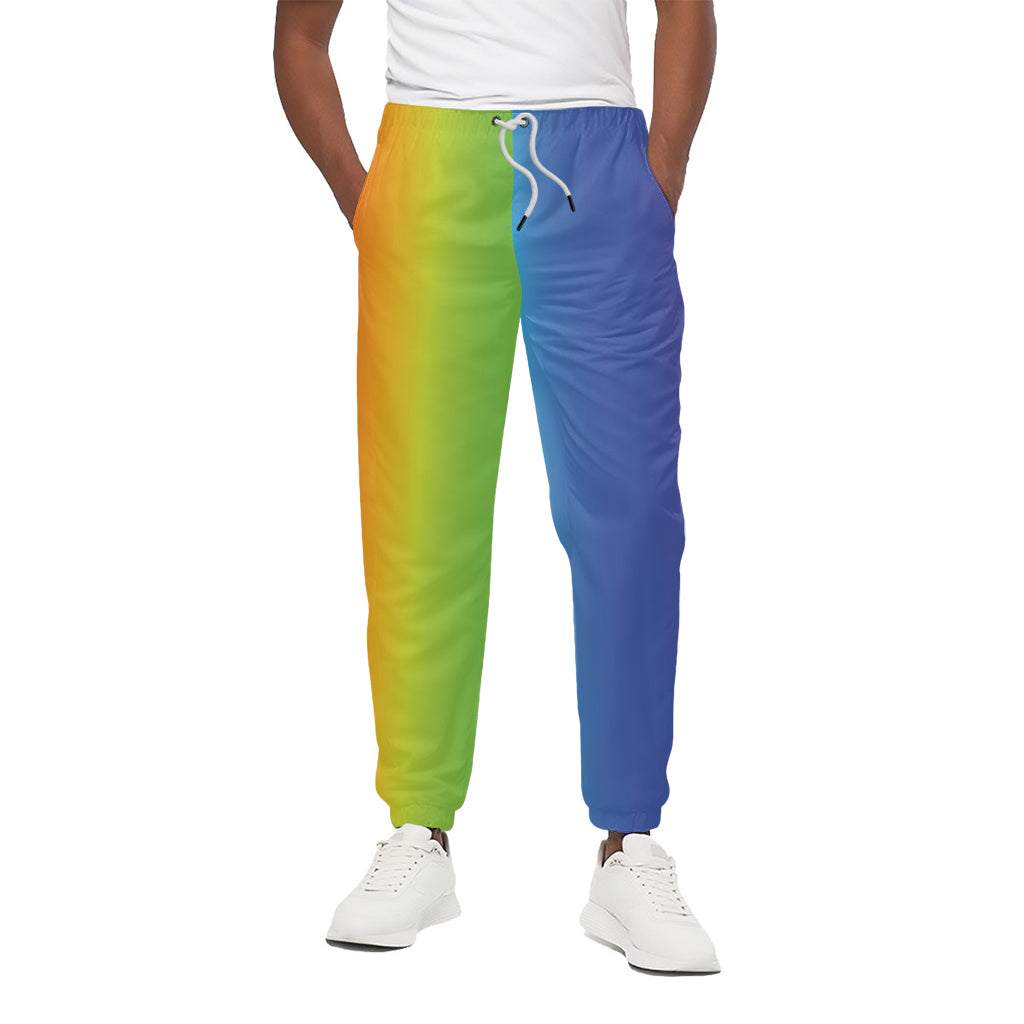 Rainbow Gradient Print Cotton Pants