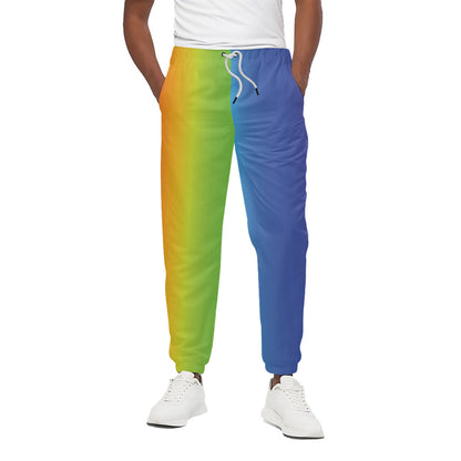 Rainbow Gradient Print Cotton Pants