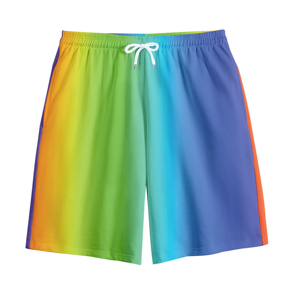 Rainbow Gradient Print Cotton Shorts