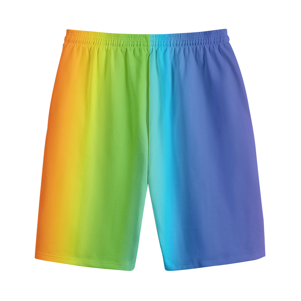 Rainbow Gradient Print Cotton Shorts