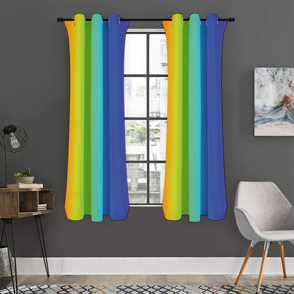Rainbow Gradient Print Curtain