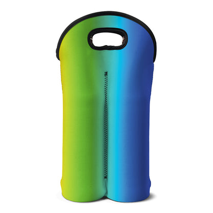 Rainbow Gradient Print Double Neoprene Wine Tote