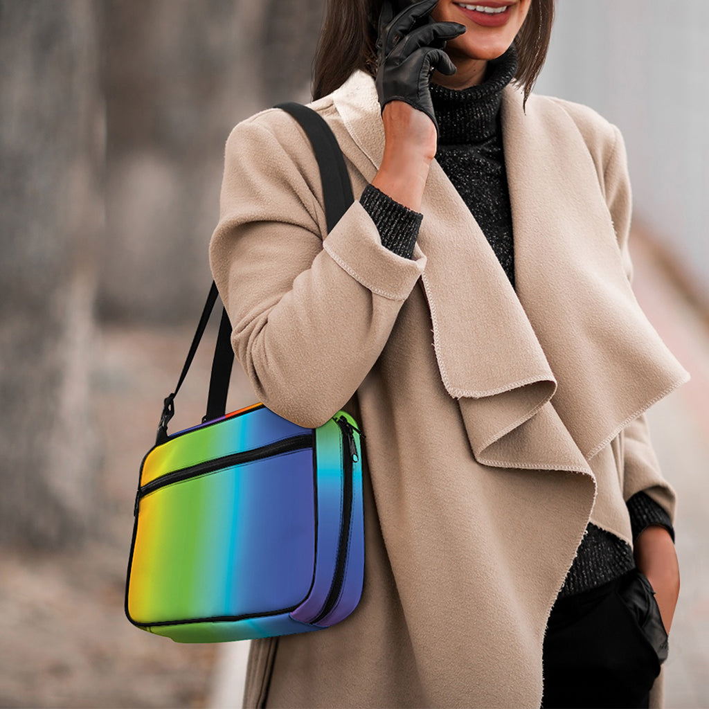 Rainbow Gradient Print Double Strap Bible Bag