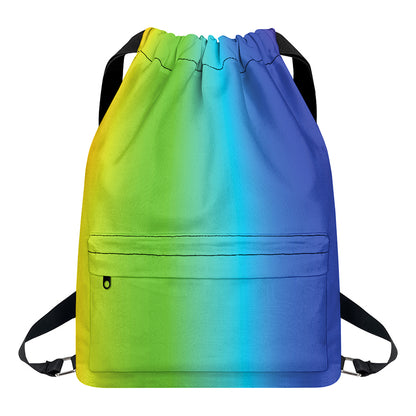 Rainbow Gradient Print Drawstring Backpack