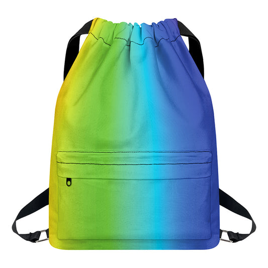 Rainbow Gradient Print Drawstring Backpack