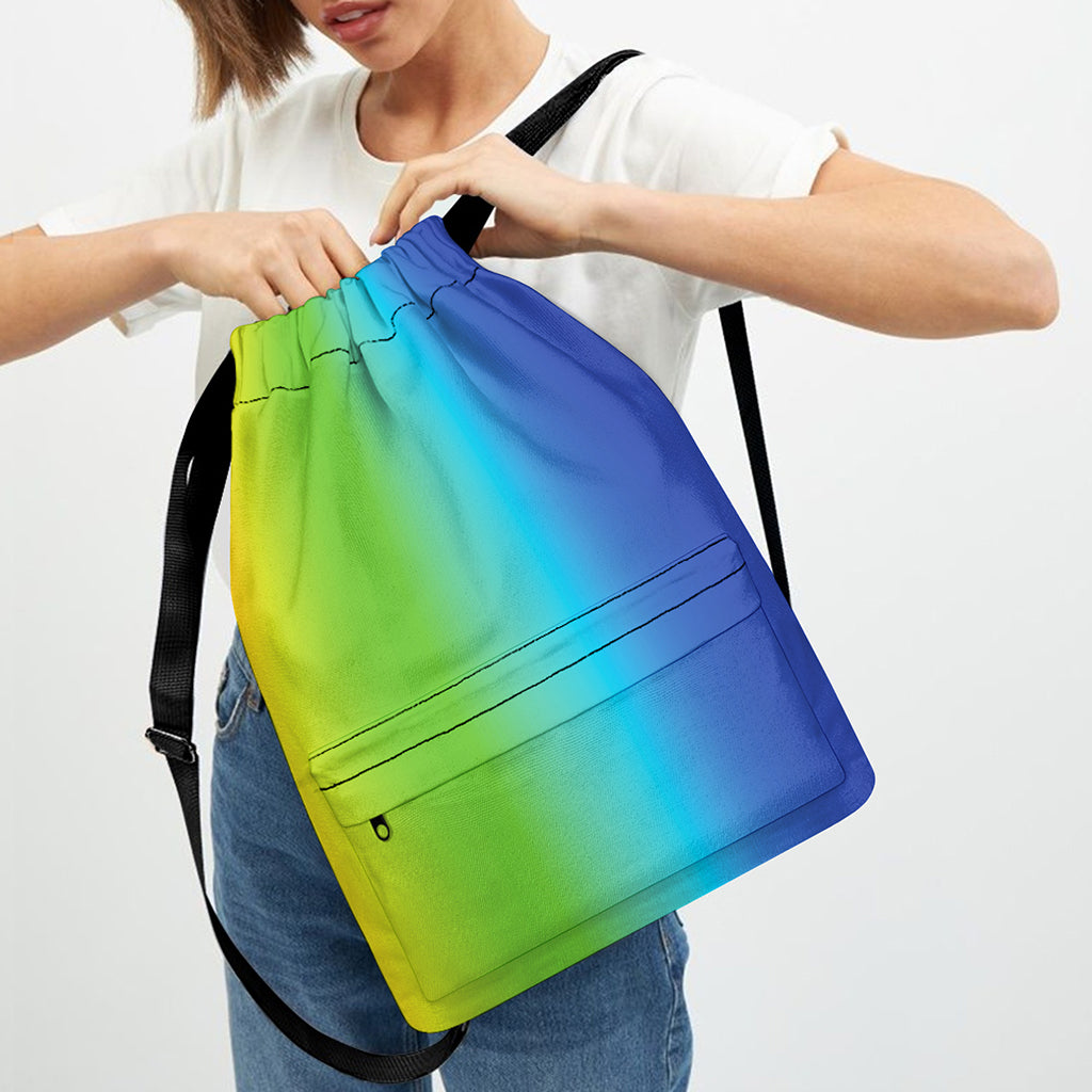 Rainbow Gradient Print Drawstring Backpack