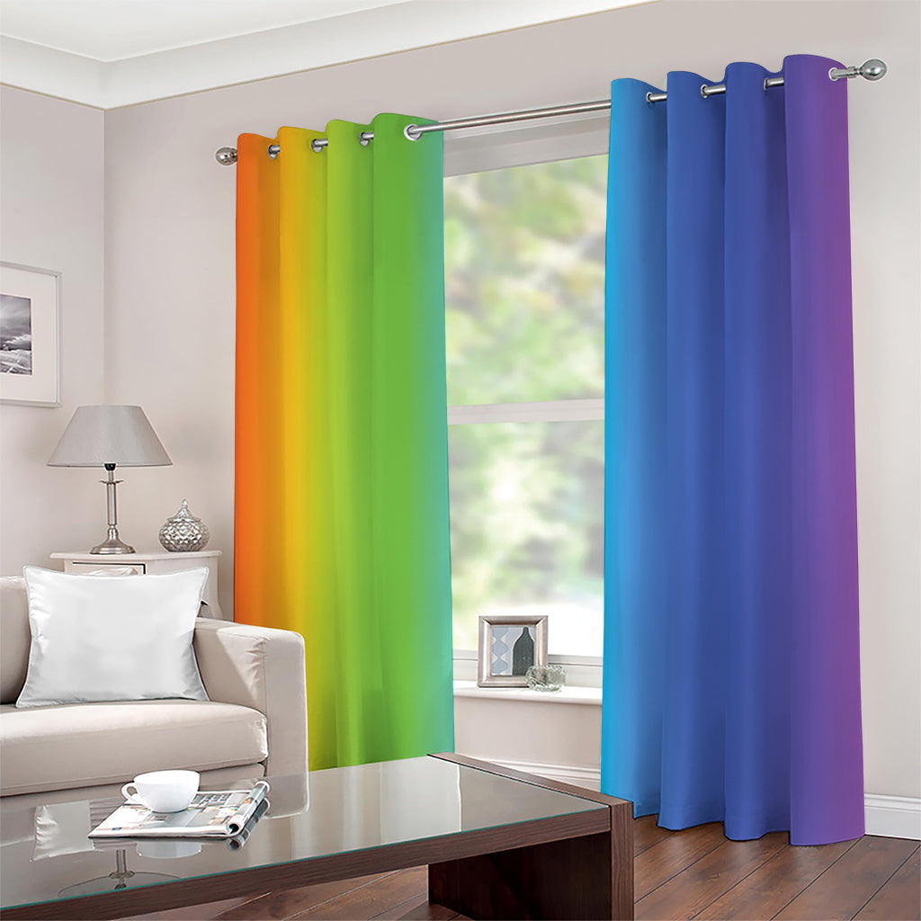 Rainbow Gradient Print Extra Wide Grommet Curtains