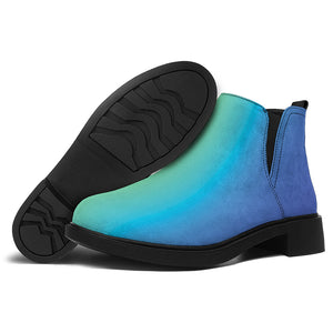 Rainbow Gradient Print Flat Ankle Boots