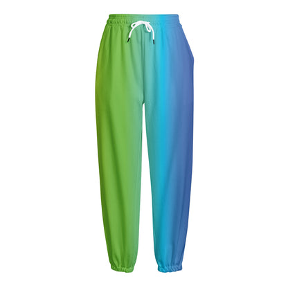 Rainbow Gradient Print Fleece Lined Knit Pants