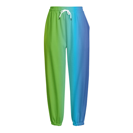 Rainbow Gradient Print Fleece Lined Knit Pants