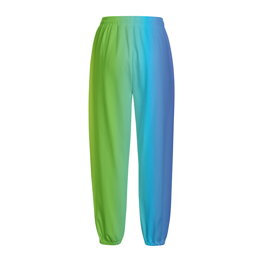 Rainbow Gradient Print Fleece Lined Knit Pants