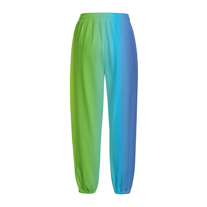 Rainbow Gradient Print Fleece Lined Knit Pants