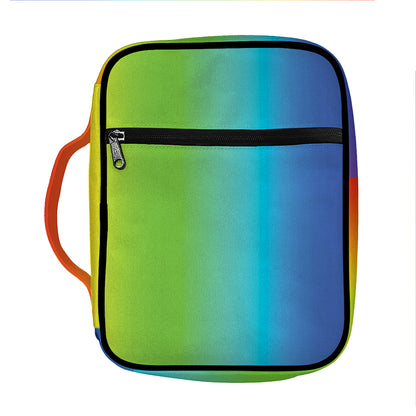 Rainbow Gradient Print Front Pocket Bible Bag