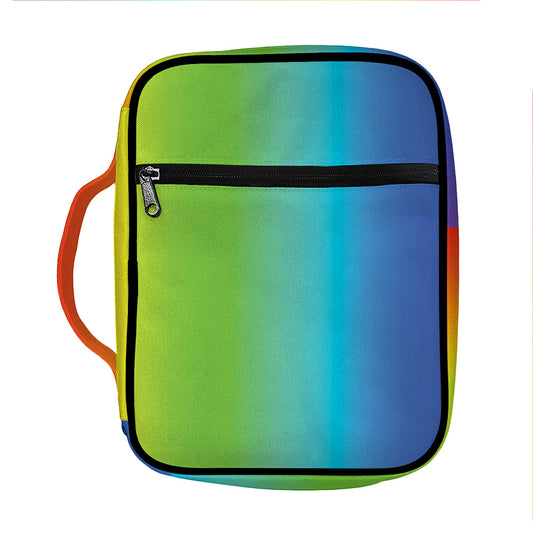 Rainbow Gradient Print Front Pocket Bible Bag