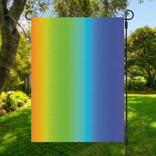 Rainbow Gradient Print Garden Flag
