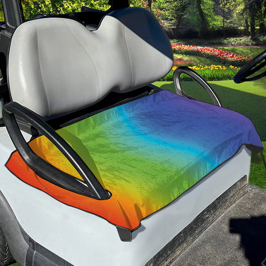 Rainbow Gradient Print Golf Cart Seat Cover