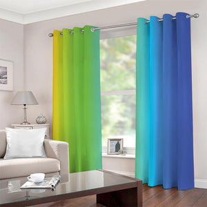 Rainbow Gradient Print Grommet Curtains