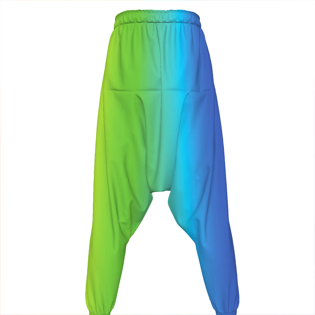 Rainbow Gradient Print Hammer Pants