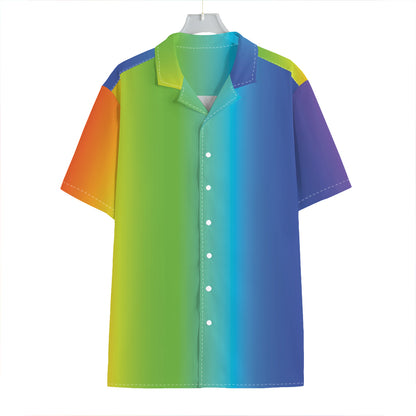 Rainbow Gradient Print Hawaiian Shirt