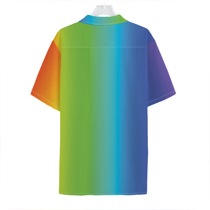 Rainbow Gradient Print Hawaiian Shirt