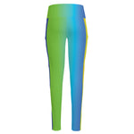 Rainbow Gradient Print High-Waisted Pocket Leggings