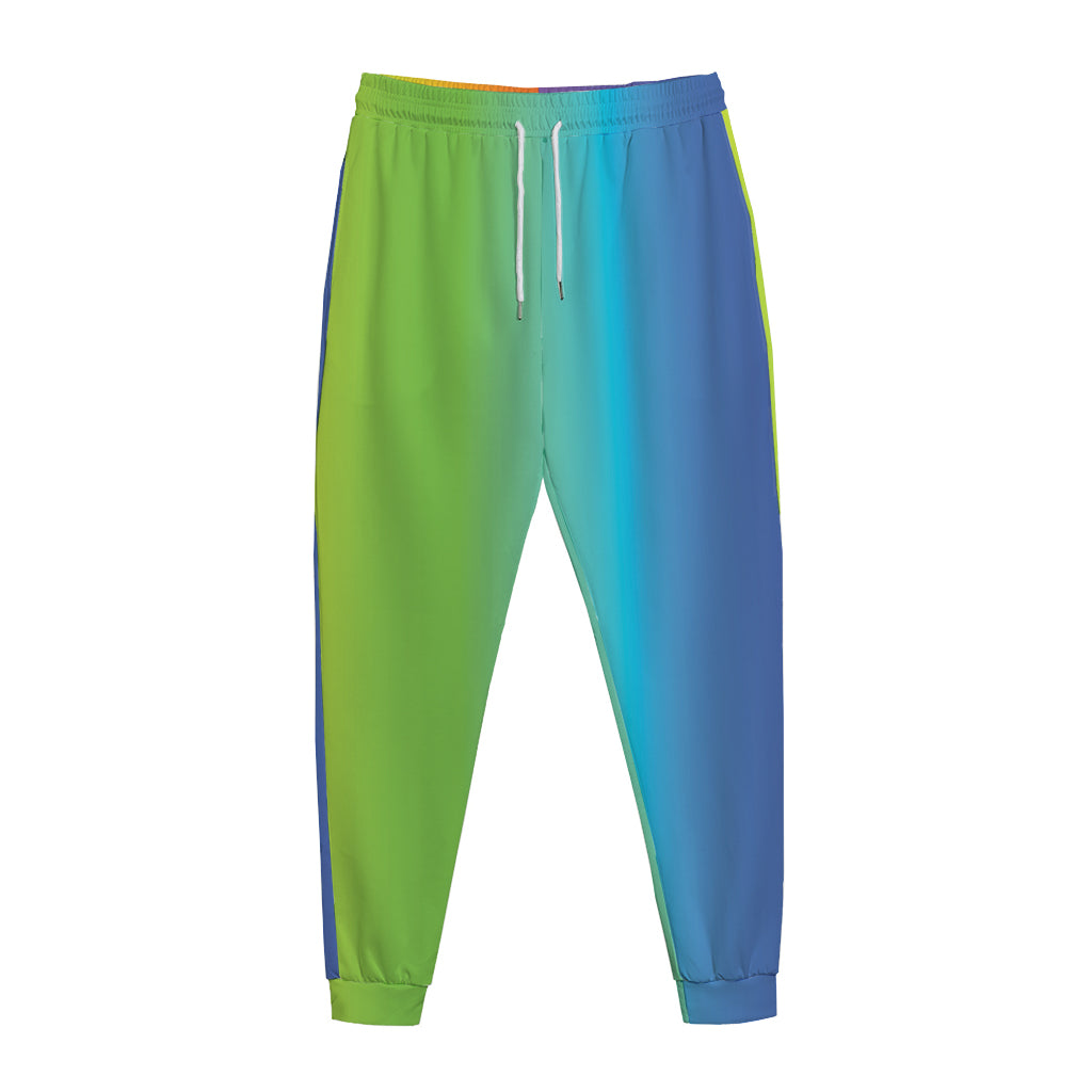 Rainbow Gradient Print Jogger Pants