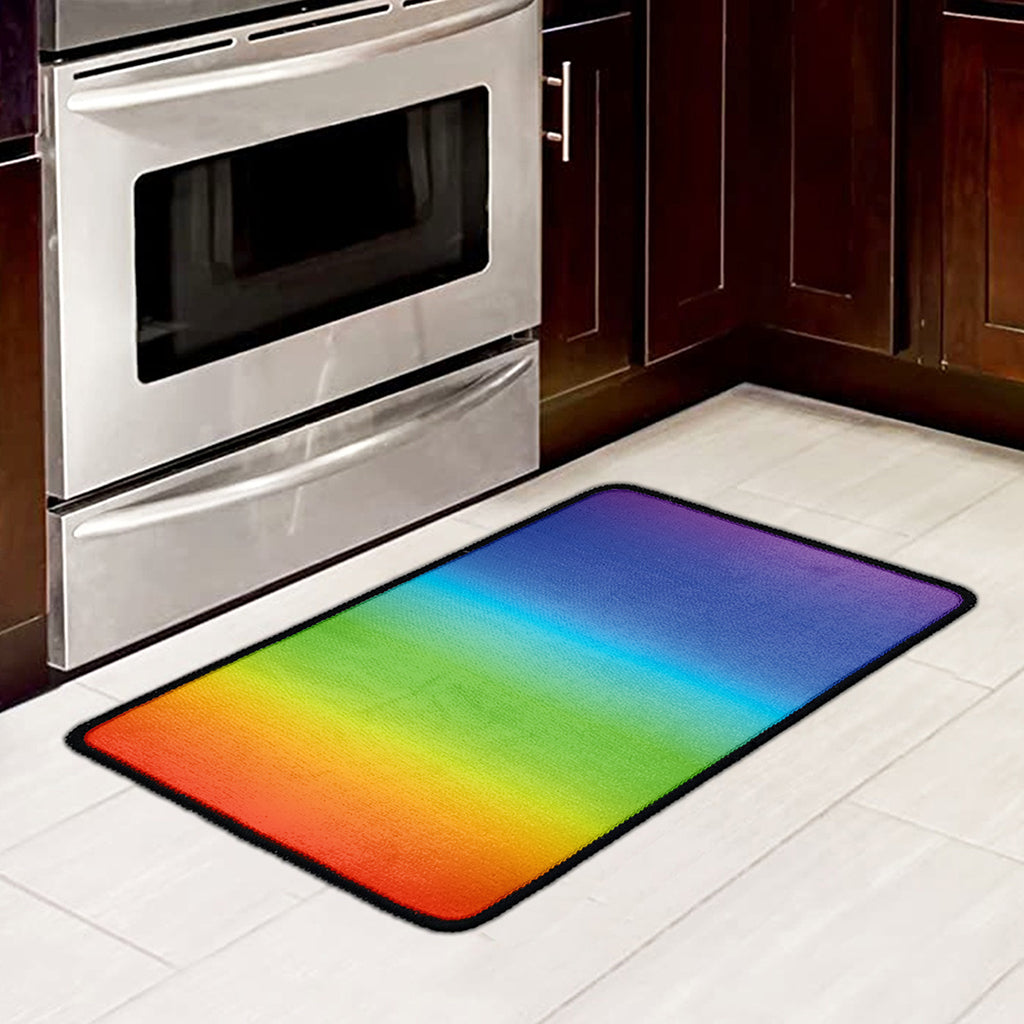 Rainbow Gradient Print Kitchen Mat