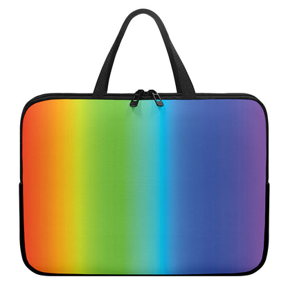 Rainbow Gradient Print Laptop Sleeve With Handle