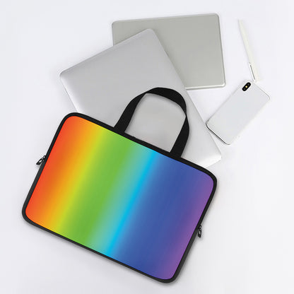 Rainbow Gradient Print Laptop Sleeve With Handle
