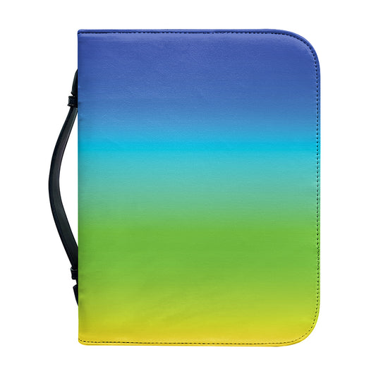Rainbow Gradient Print Leather Bible Cover
