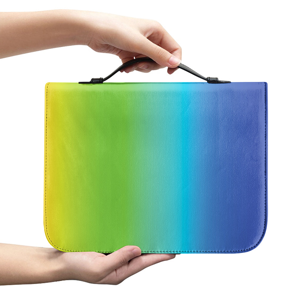 Rainbow Gradient Print Leather Bible Cover