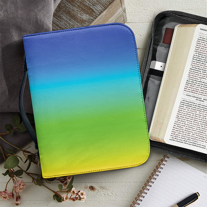 Rainbow Gradient Print Leather Bible Cover