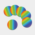 Rainbow Gradient Print Leather Coaster Set