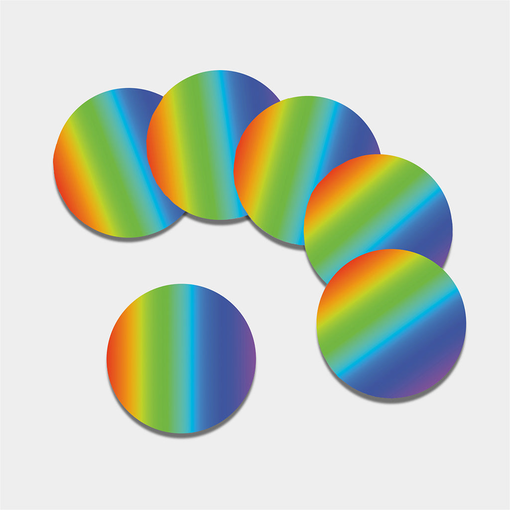 Rainbow Gradient Print Leather Coaster Set