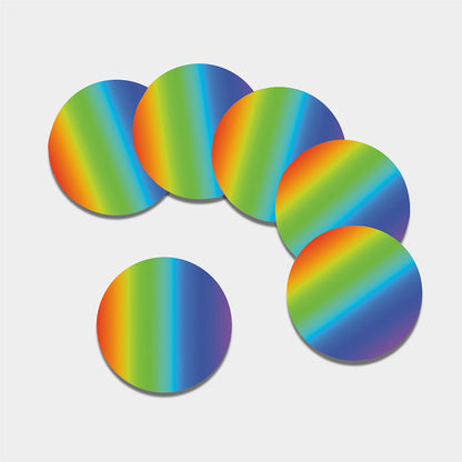 Rainbow Gradient Print Leather Coaster Set