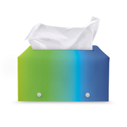 Rainbow Gradient Print Leather Tissue Box Cover