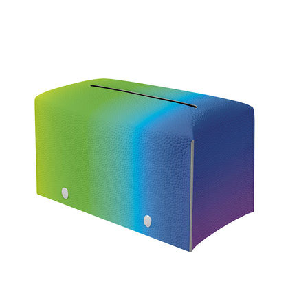 Rainbow Gradient Print Leather Tissue Box Cover