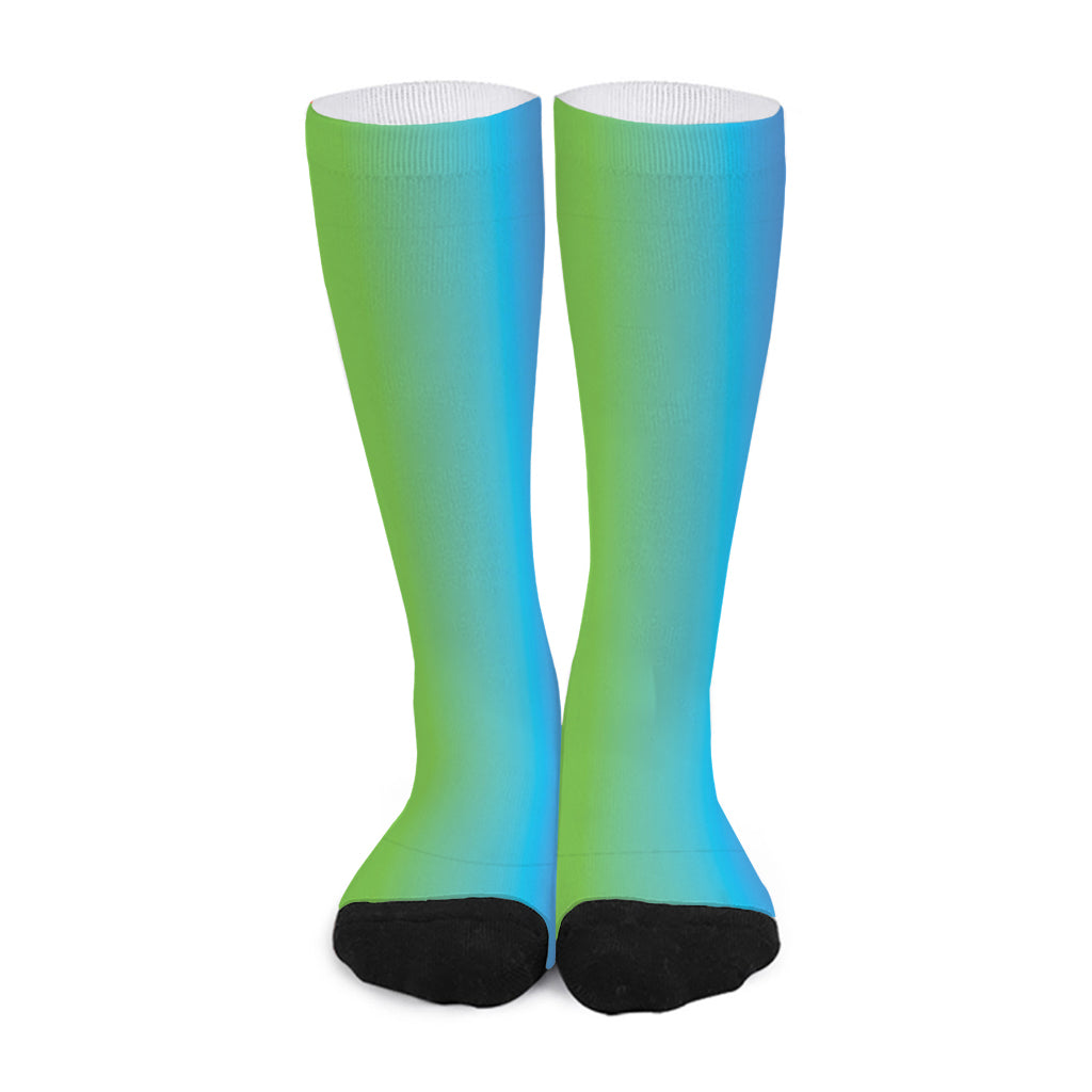 Rainbow Gradient Print Long Socks