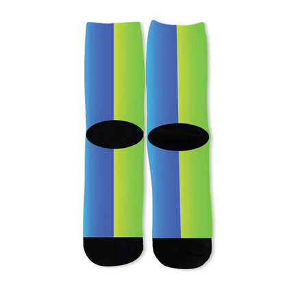 Rainbow Gradient Print Long Socks