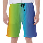 Rainbow Gradient Print Men's Beach Shorts