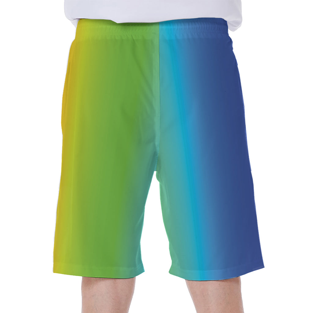 Rainbow Gradient Print Men's Beach Shorts