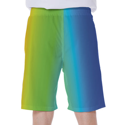 Rainbow Gradient Print Men's Beach Shorts