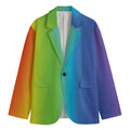 Rainbow Gradient Print Men's Blazer