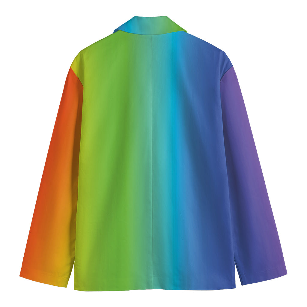 Rainbow Gradient Print Men's Blazer