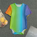 Rainbow Gradient Print Men's Bodysuit